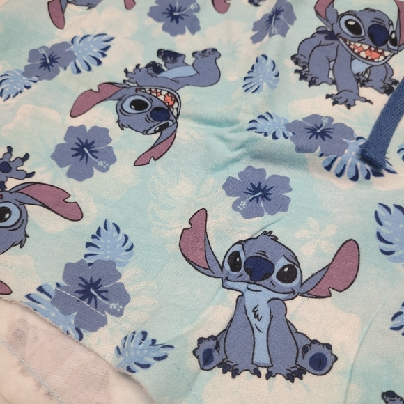 * Disney Large lilo & stich  Womens sleep shorts raw hemline blue - Picture 6 of 6